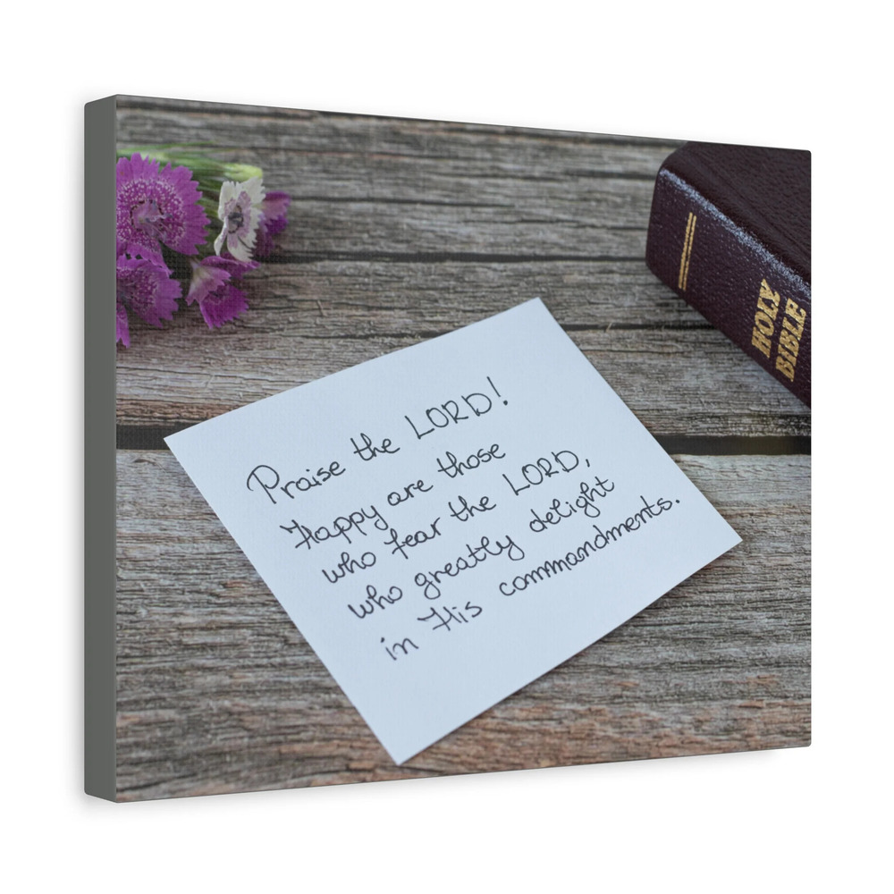 Scripture Canvas Praise The Lord Psalm 119:47 Wood Christian Wall Art Bible